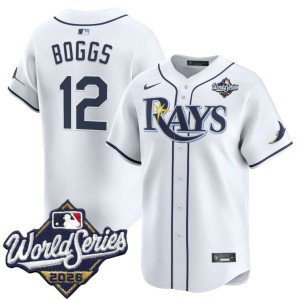 Tampa Bay Rays 12 Wade Boggs White 2026 World Series Men Jersey