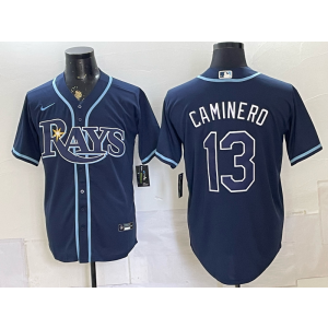 Tampa Bay Rays 13 Caminero Navy Men Jersey