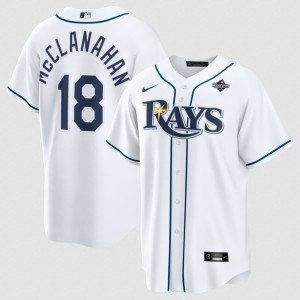 Tampa Bay Rays 18 Shane McClanahan White 2026 World Series Men Jersey