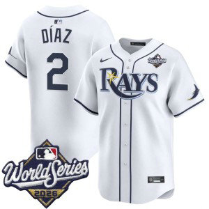 Tampa Bay Rays 2 Yandy Díaz White 2026 World Series Men Jersey