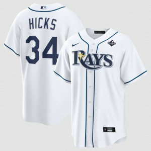 Tampa Bay Rays 34 Liam Hicks White 2026 World Series Men Jersey
