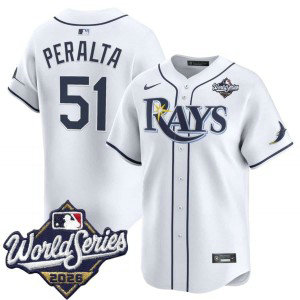 Tampa Bay Rays 51 Freddy Peralta White 2026 World Series Men Jersey