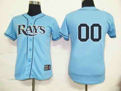 Tampa Bay Rays Blank Baby Blue Women Custom Jerseys