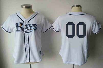 Tampa Bay Rays Blank White Women Custom Jerseys