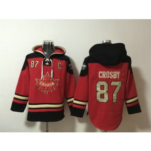 Team Canada 87 Sidney Crosby Red Black Ageless Must-Have Lace-Up Pullover Hoodie Team Canada 87 Sidney Crosby Red Black Ageless Must-Have Lace-Up Pullover Hoodie