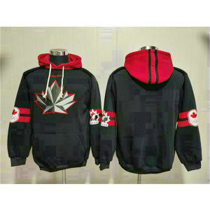 Team Canada Black Ageless Must-Have Lace-Up Pullover Hoodie