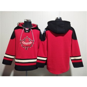 Team Canada Blank Red Black Ageless Must Have Lace Up Pullover Hoodie Team Canada Blank Red Black Ageless Must Have Lace Up Pullover Hoodie