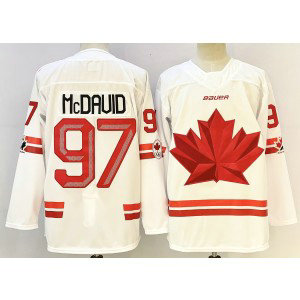 Team Canada Oilers 97 Connor McDavid White 2025 New Men Jersey Team Canada Oilers 97 Connor McDavid White 2025 New Men Jersey