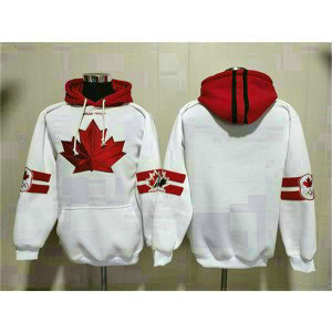 Team Canada White Ageless Must-Have Lace-Up Pullover Hoodie