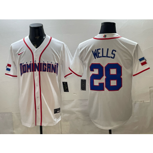 Team Dominican Republic 28 Wells White 2026 World Cup Cool Base Men Jersey