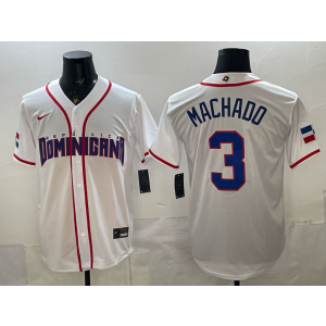 Team Dominican Republic Padres 3 Machado White 2026 World Cup Cool Base Men Jersey Team Dominican Republic Padres 3 Machado White 2026 World Cup Cool Base Men Jersey