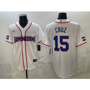 Team Dominican Republic Pirates 15 Oneil Cruz White 2026 World Cup Cool Base Men Jersey