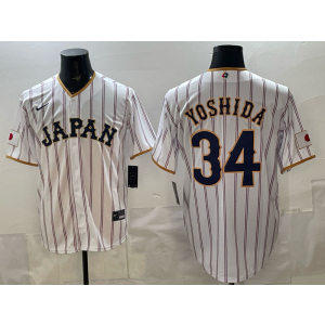 Team Japan Red Sox 34 Masataka Yoshida White 2026 World Cup Cool Base Men Jersey