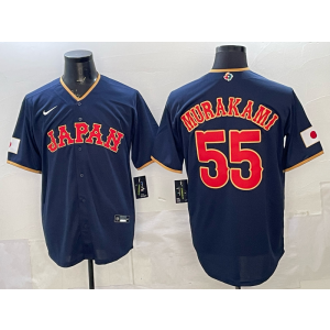 Team Japan White Sox 55 Murakami Navy 2026 World Cup Cool Base Men Jersey