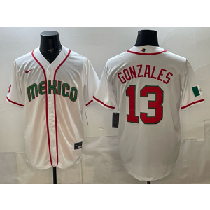 Team Mexico 13 Gonzales White 2026 World Cup Cool Base Men Jersey