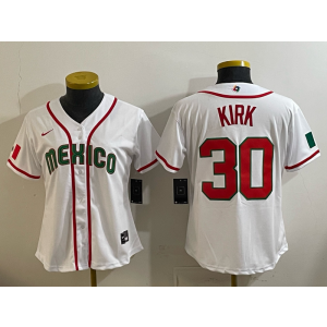 Team Mexico Blue Jays 30 Kirk White 2026 World Cup Cool Base Women Jersey