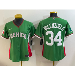 Team Mexico Dodgers 34 Toro Valenzuela Green 2026 World Cup Cool Base Women Jersey