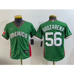 Team Mexico Mariners 56 Arozarena Green 2026 World Cup Cool Base Youth Jersey