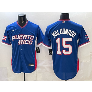 Team Puerto Rico 15 Maldonado Blue 2026 World Cup Cool Base Men Jersey