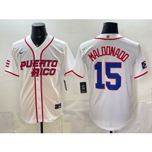Team Puerto Rico 15 Maldonado White 2026 World Cup Cool Base Men Jersey