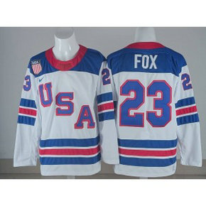 Team USA 23 Adam Fox White New Men Jersey