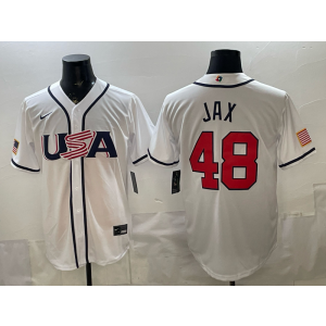 Team USA 48 Jax White 2026 World Cup Cool Base Men Jersey