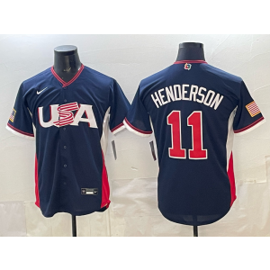 Team USA Baltimore Orioles 11 Henderson Navy 2026 World Cup Cool Base Men Jersey Team USA Baltimore Orioles 11 Henderson Navy 2026 World Cup Cool Base Men Jersey