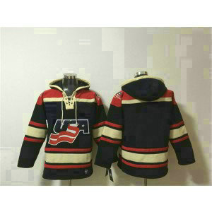 Team USA Black Ageless Must-Have Lace-Up Pullover Hoodie