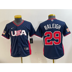Team USA Mariners 29 Raleigh Navy 2026 World Cup Cool Base Youth Jersey