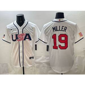 Team USA San Diego Padres 19 Miller White 2026 World Cup Cool Base Men Jersey Team USA San Diego Padres 19 Miller White 2026 World Cup Cool Base Men Jersey