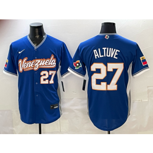 Team Venezuela 27 Altuve Blue 2026 World Cup Cool Base Men Jersey