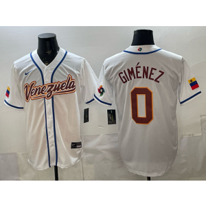 Team Venezuela Blue Jays 0 Gimenez White 2026 World Cup Cool Base Men Jersey