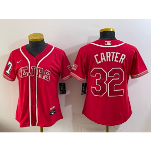 Texas Rangers 32 Evan Carter Red 2026 City Connect Cool Base Women Jersey