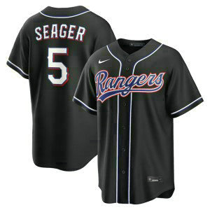 Texas Rangers 5 Corey Seager 2026 Black Out Cool Base Men Jersey