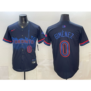 Toronto Blue Jays 0 Gimenez Black City Cool Base Men Jersey