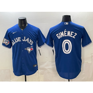 Toronto Blue Jays 0 Gimenez Blue 50th Anniversary Cool Base Men Jersey
