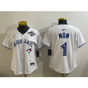 Toronto Blue Jays 1 Mom White 2025 World Series Nike Cool Base Women Jersey