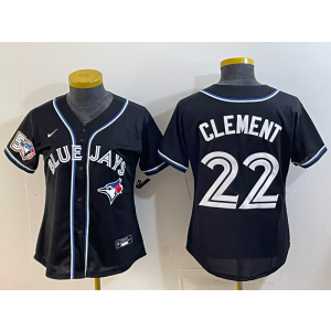 Toronto Blue Jays 22 Clement Black 50th Anniversary Cool Base Youth Jersey