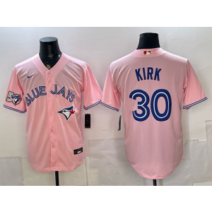 Toronto Blue Jays 30 Kirk Pink 50th Anniversary Cool Base Men Jersey