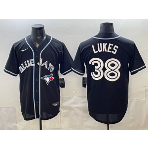 Toronto Blue Jays 38 Lukes Black Cool Base Men Jersey