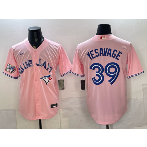 Toronto Blue Jays 39 Yesavage Pink 50th Anniversary Cool Base Men Jersey