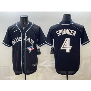 Toronto Blue Jays 4 George Springer Black Cool Base Men Jersey Toronto Blue Jays 4 George Springer Black Cool Base Men Jersey