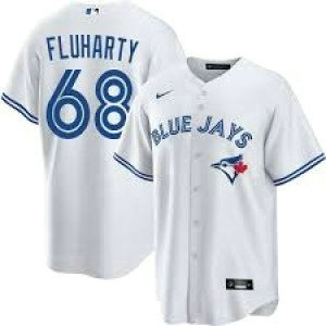 Toronto Blue Jays 68 Fluharty White Cool Base Men Jersey
