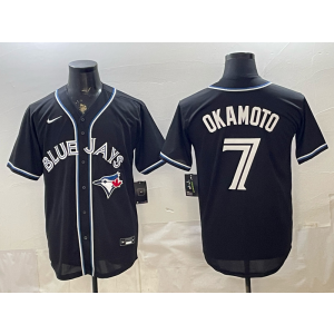 Toronto Blue Jays 7 Okamoto Black Cool Base Men Jersey Toronto Blue Jays 7 Okamoto Black Cool Base Men Jersey