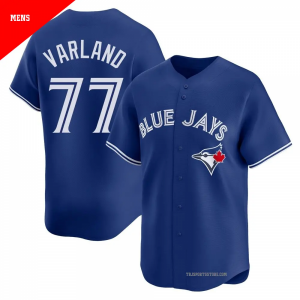 Toronto Blue Jays 77 Louis Varland Blue Cool Base Men Jersey
