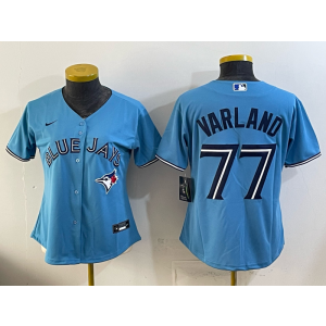 Toronto Blue Jays 77 Varland Light Blue Cool Base Women Jersey