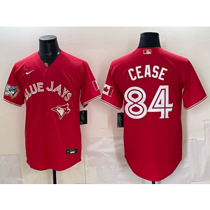 Toronto Blue Jays 84 Cease Red 50th Anniversary Cool Base Men Jersey