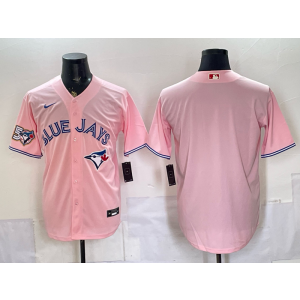 Toronto Blue Jays Blank Pink 50th Anniversary Cool Base Men Jersey