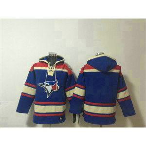 Toronto Blue Jays Blank Royal Ageless Must-Have Lace-Up Pullover Hoodie