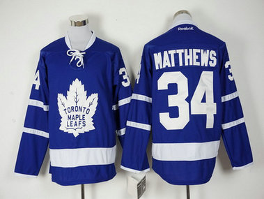 Toronto Maple Leafs #34 Auston Matthews Royal Blue 2016-17 Men's 100TH